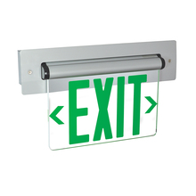Nora NX-813-LEDGCW - Recessed Adjustable LED Edge-Lit Exit Sign, AC Only, 6" Green Letters, Single Face / Clear