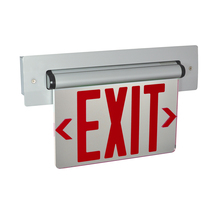 Nora NX-814-LEDR2MW - Recessed Adjustable LED Edge-Lit Exit Sign, 2 Circuit, 6" Red Letters, Double Face / Mirrored