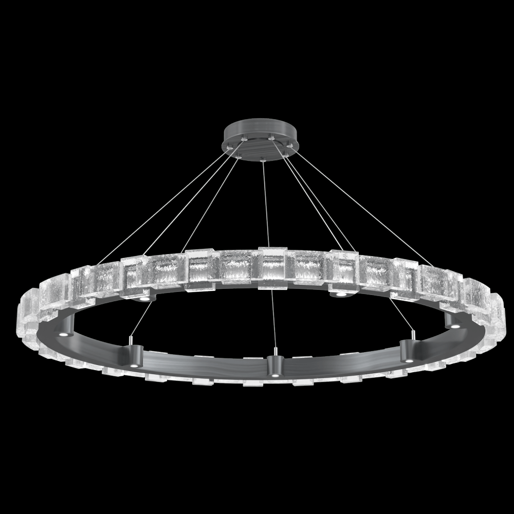 Tessera 50in Ring-Gunmetal-Tetro Cast Glass