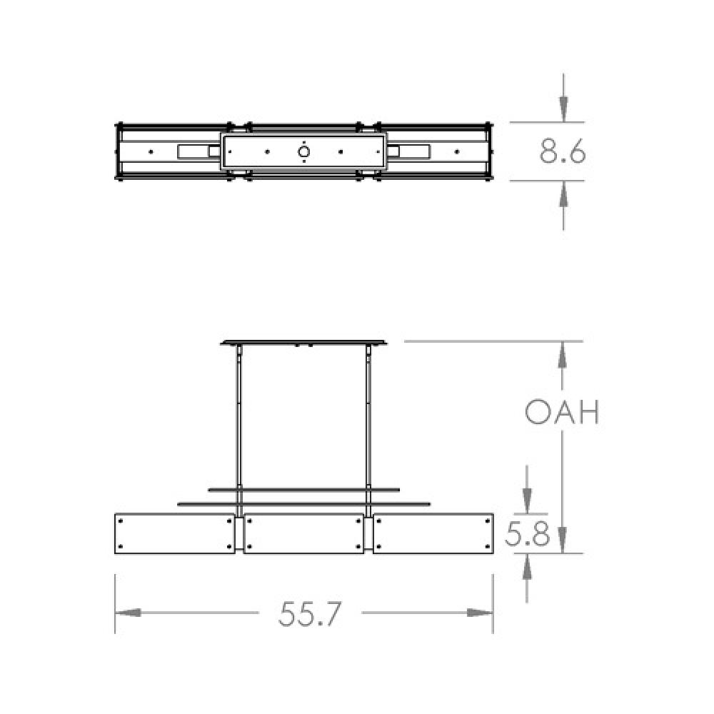 Urban Loft Parallel Linear Suspension-0C-Gunmetal