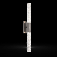 Hammerton IDB0060-02-GM-GC-L1 - Axis Double Sconce-Gunmetal-Clear Textured Cast Glass
