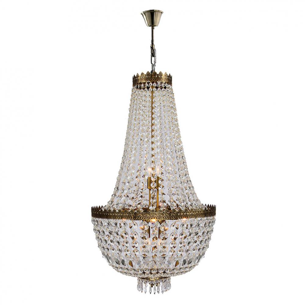 Metropolitan 8-Light Antique Bronze Finish and Clear Crystal Chandelier 20 in. Dia x 36 in. H Medium