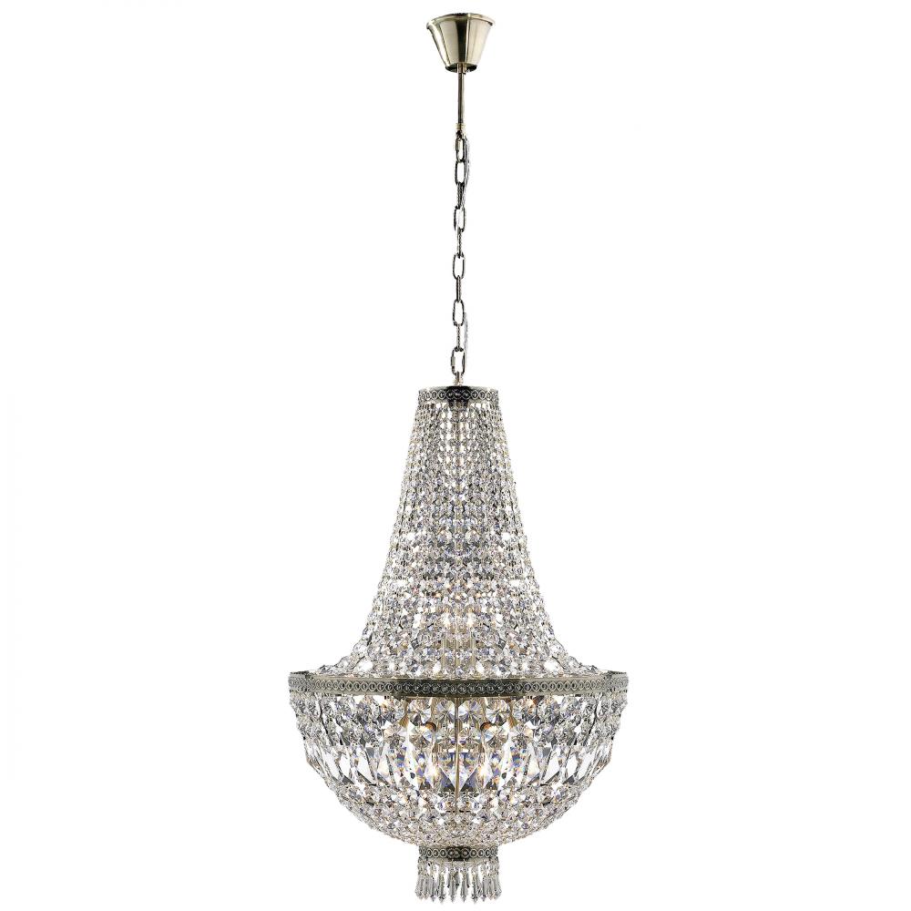 Metropolitan 8-Light Antique Bronze Finish and Clear Crystal Chandelier 20 in. Dia x 32 in. H Medium