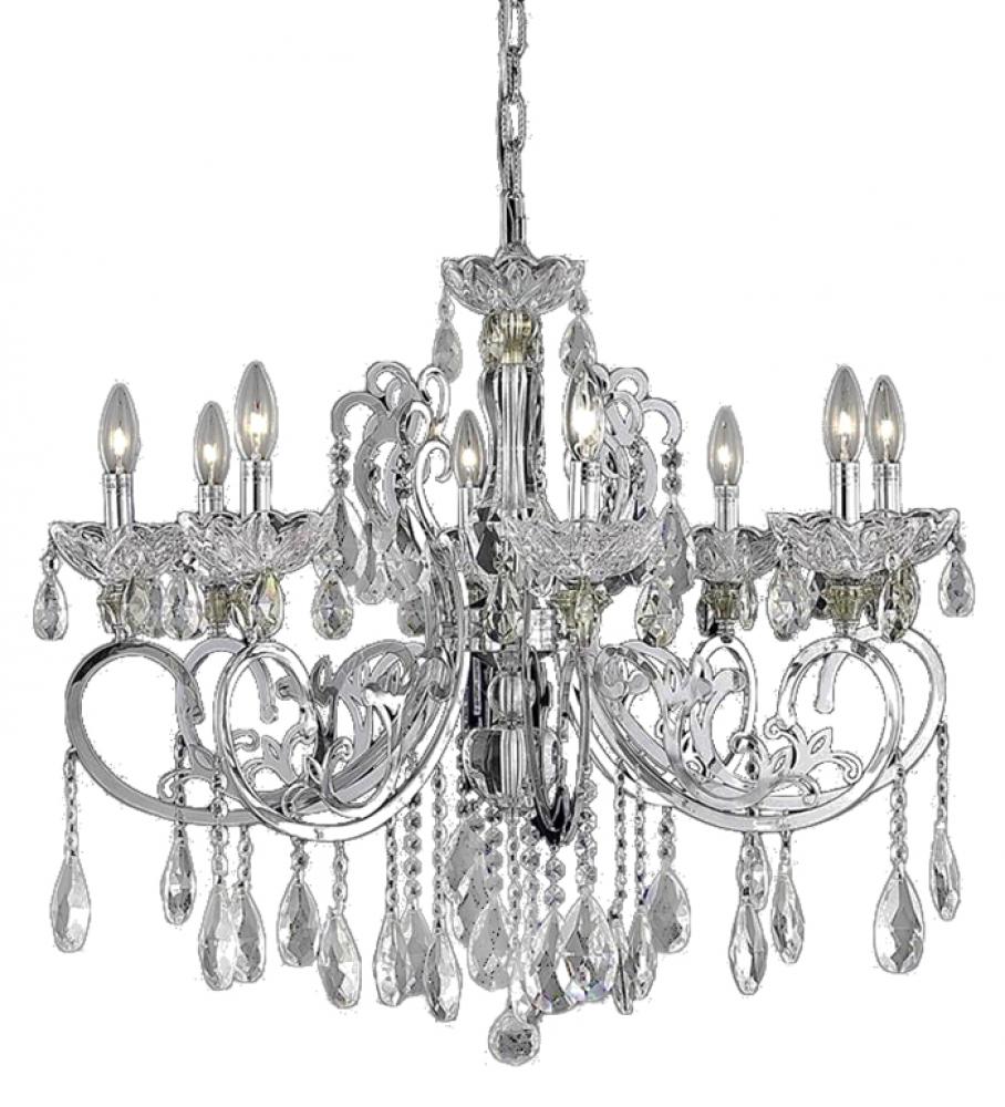 Kronos Collection 8 Light Chrome Finish and Clear Crystal Chandelier 30" D x 26" H Large