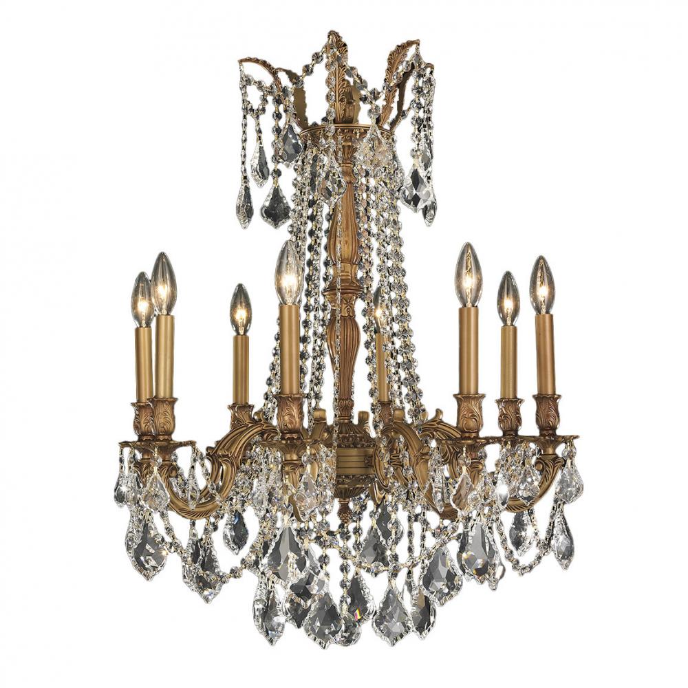 Windsor 8-Light French Gold Finish and Clear Crystal Chandelier 24 in. Dia x 30 in. H Large