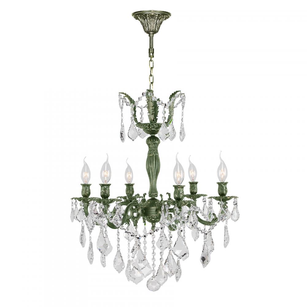 Versailles 6-Light Antique Bronze Finish and Clear Crystal Chandelier 23 in. Dia x 26 in. H Large