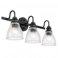 Worldwide Lighting Corp E20031-001 - Farmhouse 3-Light Matte Black Finish Vanity Light 8“ X 23” X 9.25“