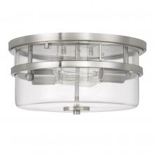 Worldwide Lighting Corp E30036-005 - Kenmore 2-Light Brushed Nickel Finish Flush Mount 13“ X 13” X 6.38“