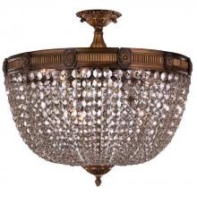 Worldwide Lighting Corp W33353B24-CL - Winchester 9-Light Antique Bronze Finish and Clear Crystal Semi Flush Mount Ceiling Light 24 in. Dia