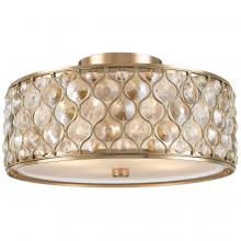 Worldwide Lighting Corp W33410CG16-CM - Paris 4-Light Champagne Gold Finish with Clear and Golden Teak Crystal Flush Mount Ceiling Light 16 