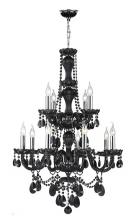 Worldwide Lighting Corp W83098C28-BL - Provence Collection 12 Light Chrome Finish and Black Crystal Chandelier 28" D x 41" H Two 2