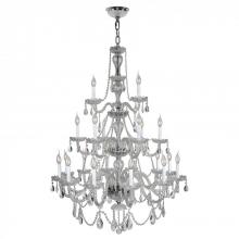 Worldwide Lighting Corp W83099C38-CL - Provence 21-Light Chrome Finish and Clear Crystal Chandelier 38 in. Dia x 54 in. H Three 3 Tier Larg