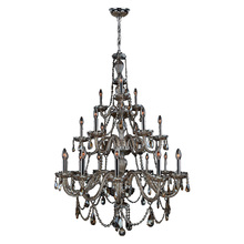 Worldwide Lighting Corp W83099C38-GT - Provence 21-Light Chrome Finish and Golden Teak Crystal Chandelier 38 in. Dia x 54 in. H Three 3 Tie