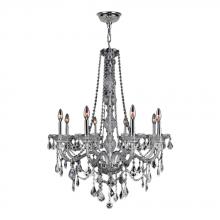 Worldwide Lighting Corp W83106C28-CL - Provence 8-Light Chrome Finish and Clear Crystal Chandelier 28 in. Dia x 34 in. H Large