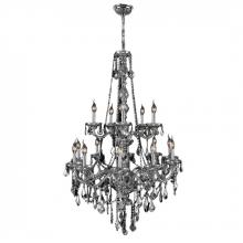 Worldwide Lighting Corp W83107C33-CH - Provence 15-Light Chrome Finish and Chrome Crystal Chandelier 33 in. Dia x 52 in. H Two 2 Tier Large