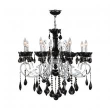 Worldwide Lighting Corp W83109C30-BL - Kronos Collection 8 Light Chrome Finish and Black Crystal Chandelier 30" D x 26" H Large