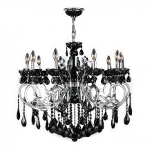 Worldwide Lighting Corp W83109C36-BL - Kronos Collection 10 Light Chrome Finish and Black Crystal Chandelier 36" D x 28" H Large