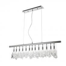 Worldwide Lighting Corp W83110C48 - Nadia 13-Light Chrome Finish and Clear Crystal Linear Pendant and Bar Chandelier 48 in. L x 10 in. H