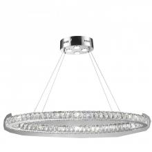 Worldwide Lighting Corp W83147KC42 - Galaxy 20 LEd Integrated Light Chrome Finish diamond Cut Crystal Oval Ring Chandelier 6000K 42 in. L
