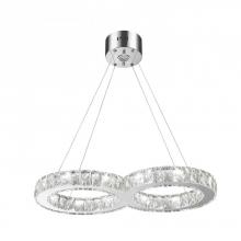 Worldwide Lighting Corp W83148KC26 - Galaxy 14 Integrated LEd Light Chrome Finish diamond Cut Crystal double Ring Chandelier 6000K 26 in.