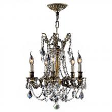Worldwide Lighting Corp W83304BP18-CL - Windsor 5-Light Antique Bronze Finish and Clear Crystal Chandelier 18 in. Dia x 19 in. H Medium