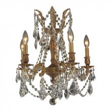 Worldwide Lighting Corp W83304FG18-CL - Windsor 5-Light French Gold Finish and Clear Crystal Chandelier 18 in. Dia x 19 in. H Medium