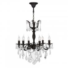 Worldwide Lighting Corp W83328F23 - Versailles 6-Light dark Bronze Finish and Clear Crystal Chandelier 23 in. Dia x 26 in. H Large