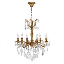 Worldwide Lighting Corp W83328FG23 - Versailles 6-Light French Gold Finish and Clear Crystal Chandelier 23 in. Dia x 26 in. H Large