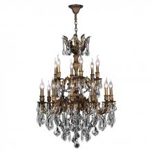 Worldwide Lighting Corp W83350B27 - Versailles Collection 18 Light Antique Bronze Finish and Clear Crystal Chandelier 27" D x 35"