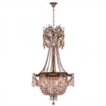 Worldwide Lighting Corp W83355B24-GT - Winchester 4-Light Antique Bronze Finish and Golden Teak Crystal Chandelier 24 in. Dia x 40 in. H Me