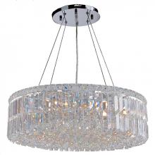 Worldwide Lighting Corp W83502C24 - Cascade 12-Light Chrome Finish and Clear Crystal Circle Chandelier 24 in. Dia x 7.5 in. H Large