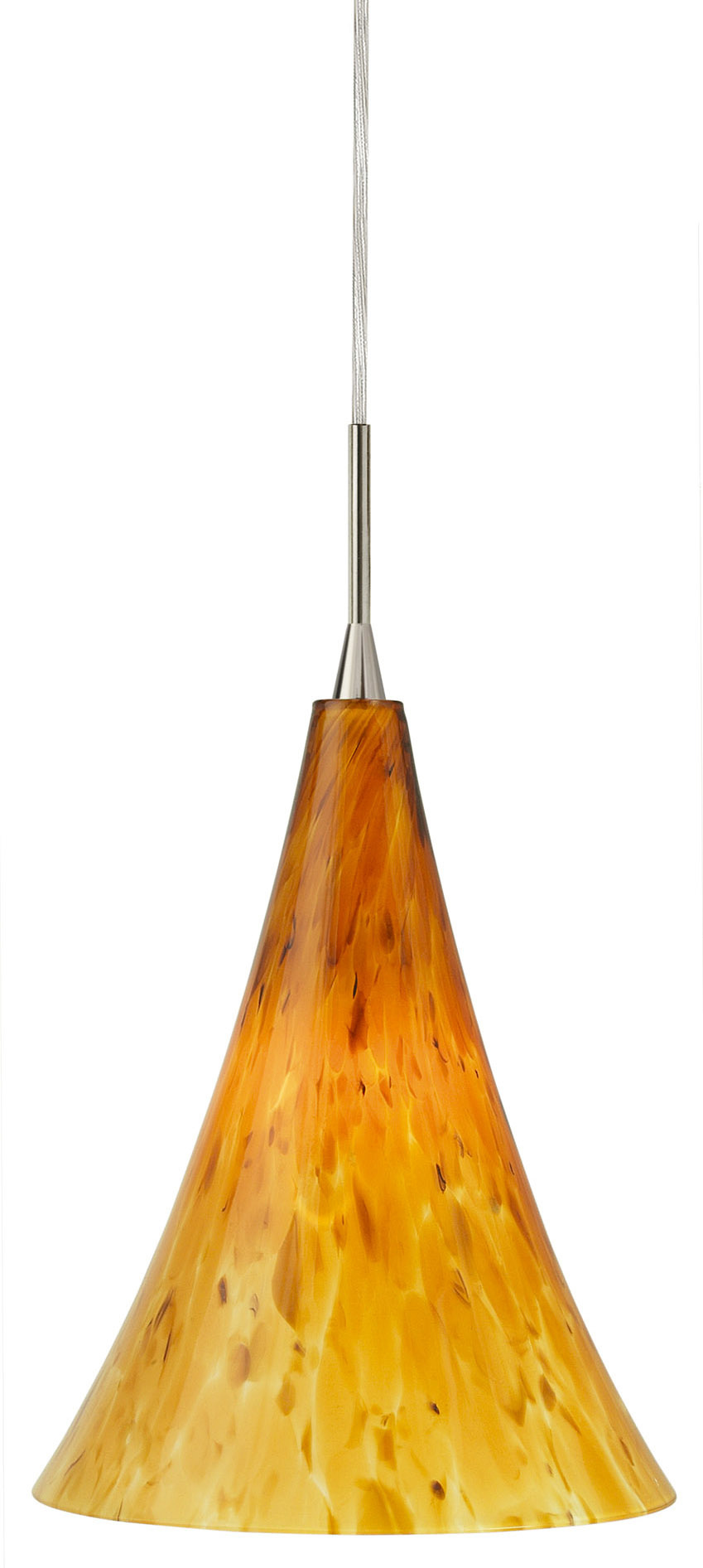 Pendant Belle Grande Amber Polished Nickel GY6.35 Xenon 35W Monopoint Canopy