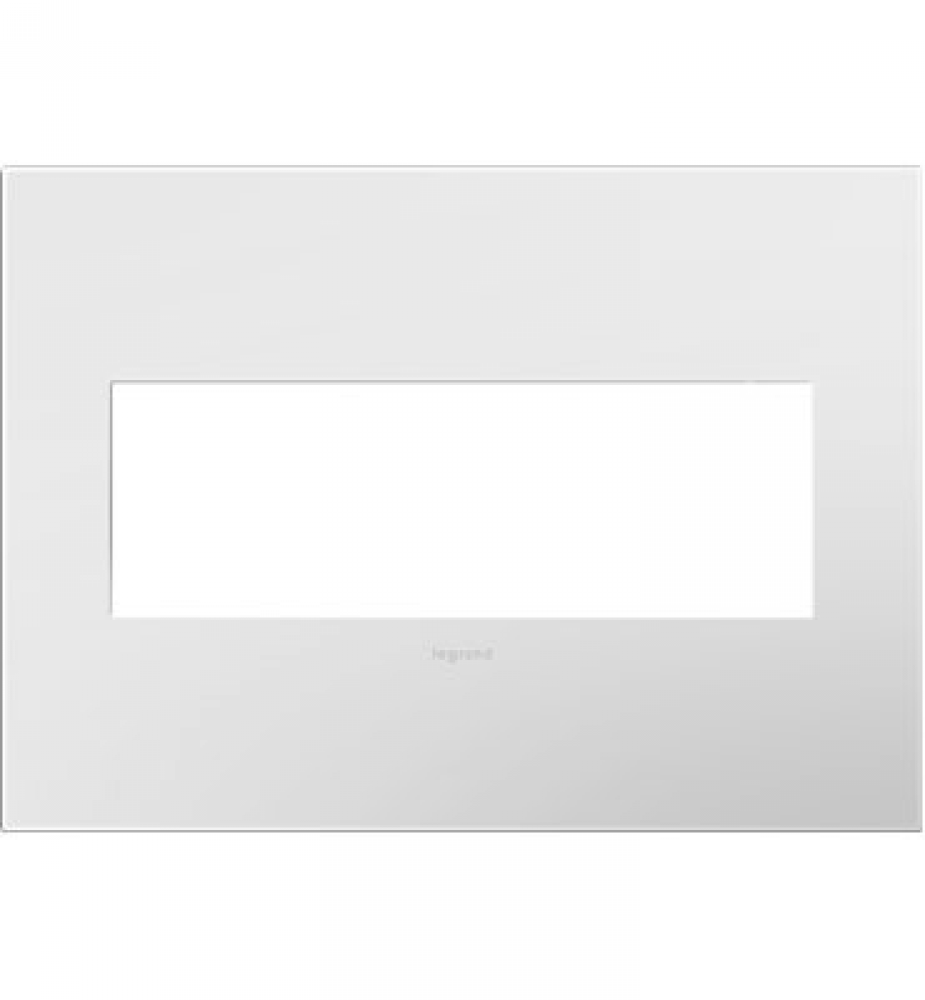 adorne? Gloss White-on-White Three-Gang Screwless Wall Plate with Microban?
