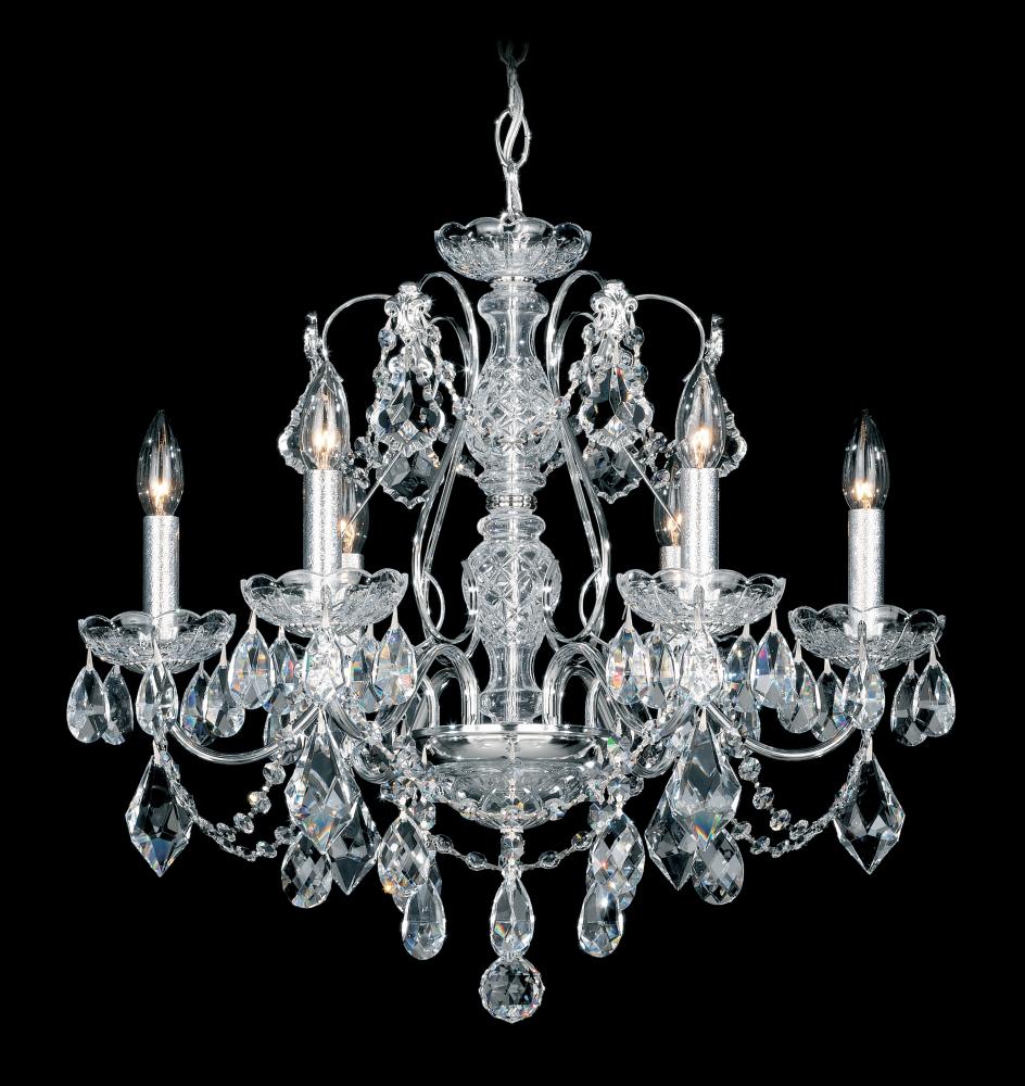 Century 6 Light 120V Chandelier in Heirloom Gold with Clear Heritage Handcut Crystal