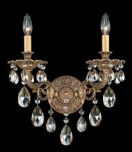 Schonbek 1870 5642-26S - Milano 2 Light 120V Wall Sconce in French Gold with Clear Crystals from Swarovski
