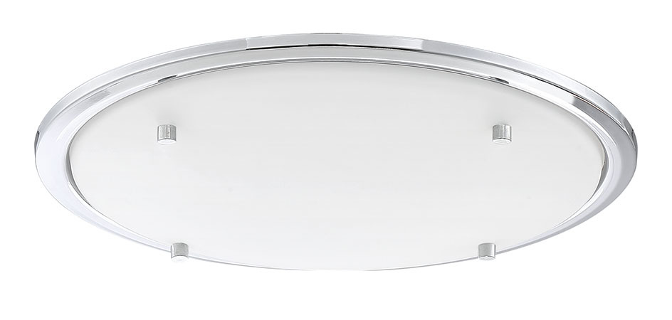 Round White Frosted Convex Glass with CH Hardware