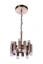Craftmade 57552-SB-LED - Simple Lux 12 Light LED Convertible Semi Flush in Satin Brass