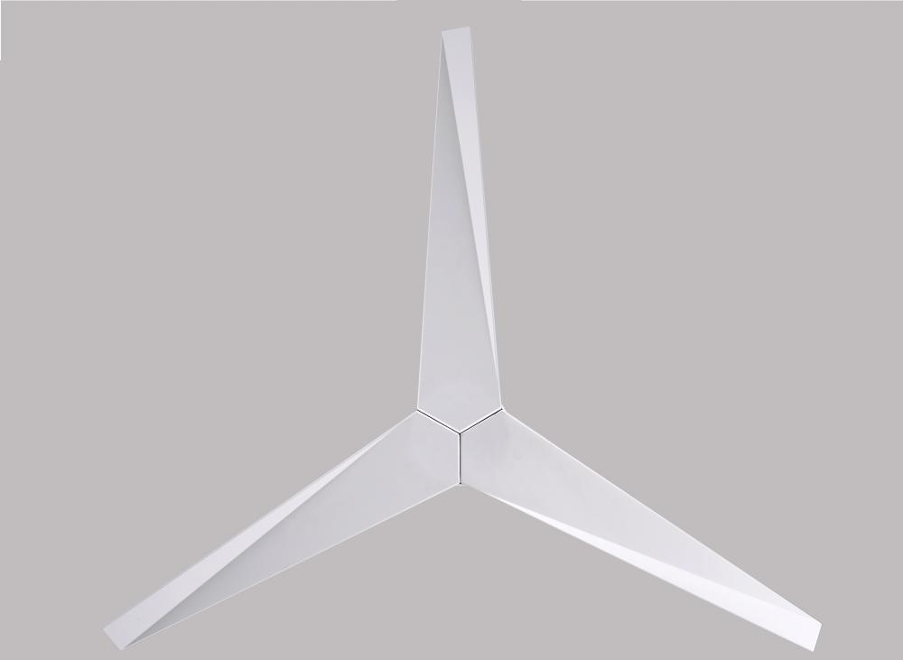 Eliza-H 3-blade ceiling mount paddle fan in Gloss White finish with gloss white ABS blades.