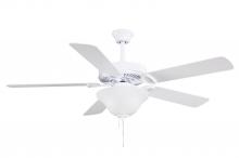 Matthews Fan Company AM-USA-WH-52-LK - America 3-speed ceiling fan in gloss white finish with 52" white blades and light kit (2 x GU2