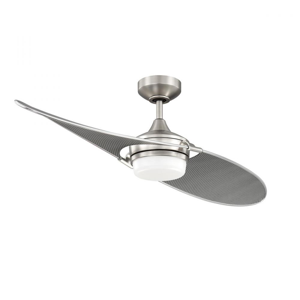 TANGO 52 in. LED Satin Nickel DC motor Ceiling Fan with WaterGraphiX blades
