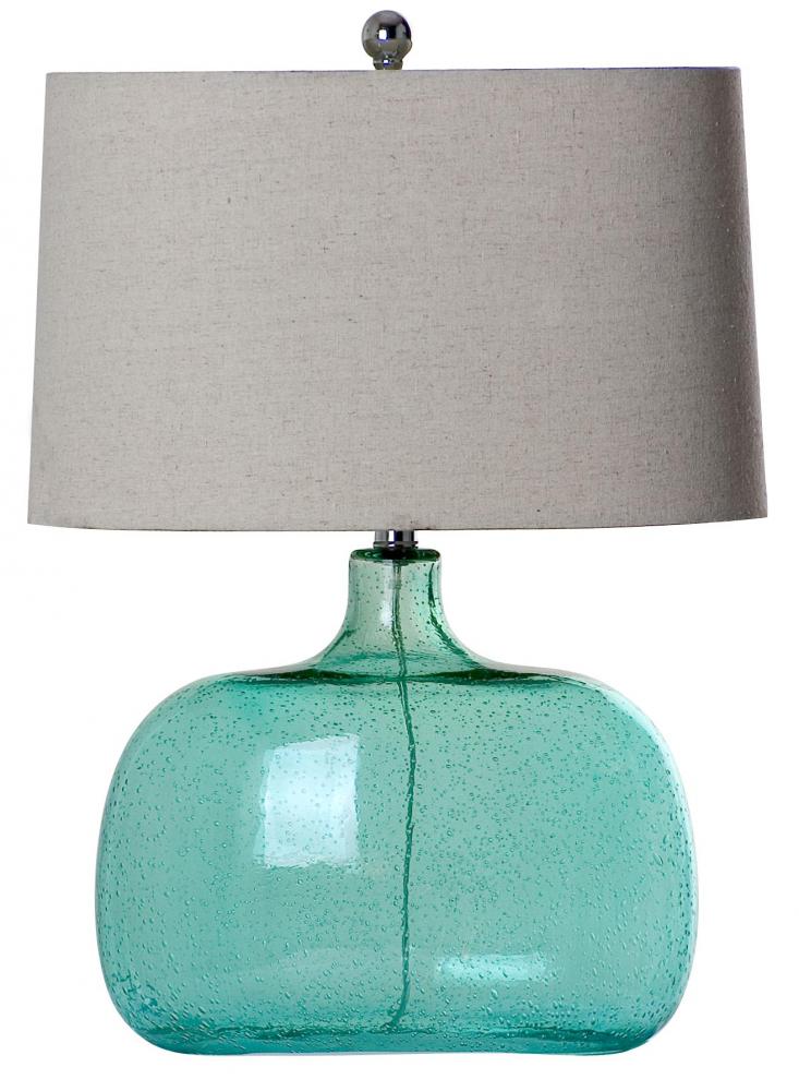 One Light Aqua Glass Table Lamp