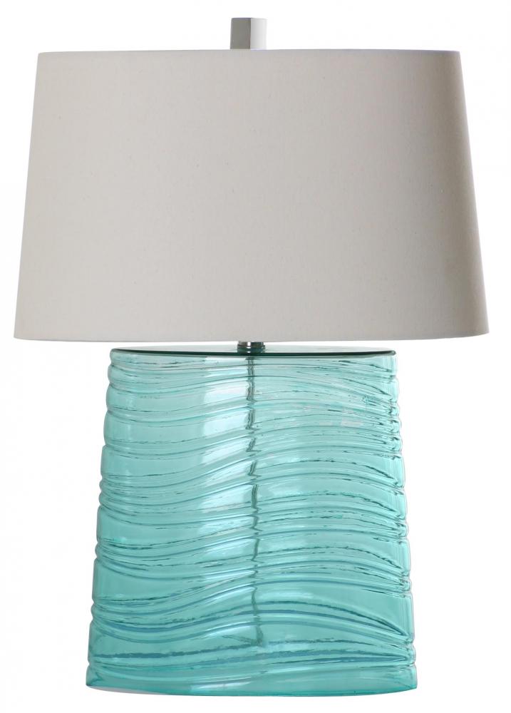 One Light Ocean Blue Glass Table Lamp