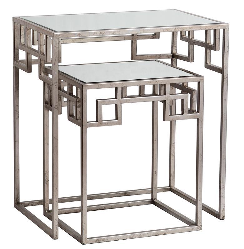 Hide and Greek Nesting Tables - Silver