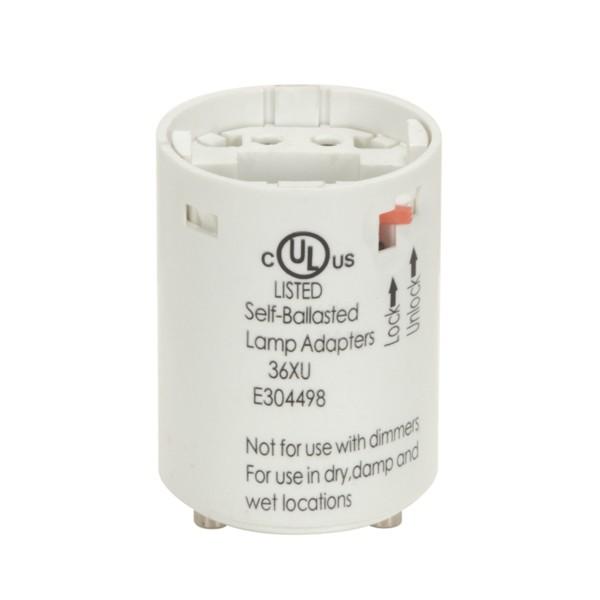 Smooth Phenolic Electronic Self-Ballasted CFL Lampholder; 277V, 60Hz, 0.23A; 18W G24q-2 And GX24q-2;