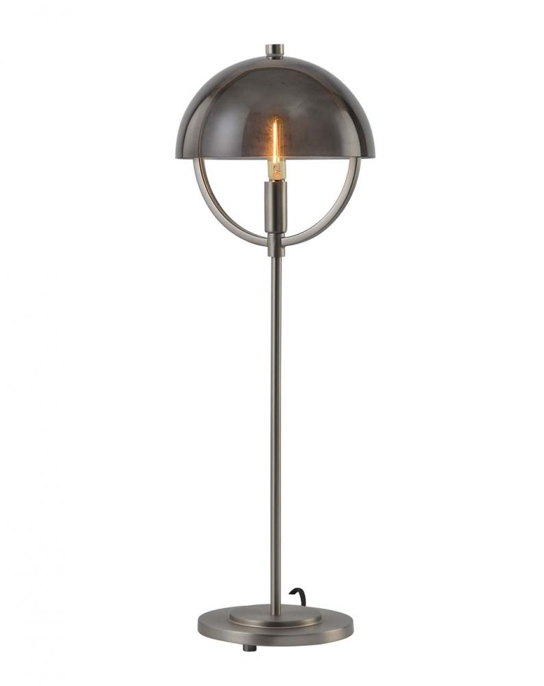 Saturnia Table Lamp Gunmetal w/ Fog Glass