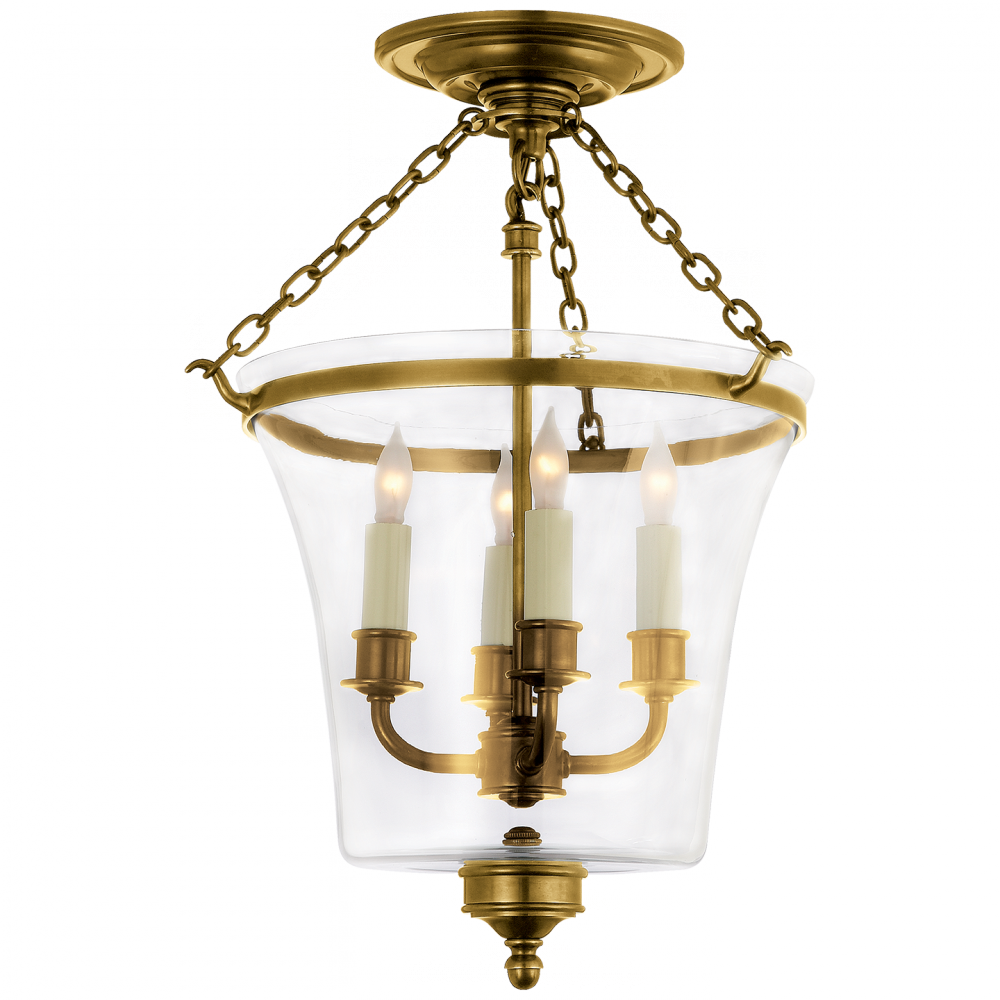 Sussex Semi-Flush Bell Jar Lantern