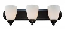 Trans Globe 3503-1 ROB - Clayton Reversible Mount, 3-Light Armed Vanity Wall Light, with Glass Bell Shades