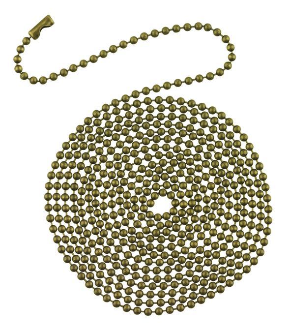 12 Ft. Beaded Chain with Connector Antique Brass Finish
