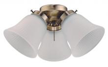 Westinghouse 7784800 - LED Cluster Ceiling Fan Light Kit Antique Brass Finish Frosted Ribbed Glass