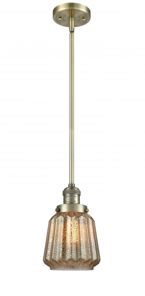 Chatham - 1 Light - 7 inch - Antique Brass - Stem Hung - Mini Pendant